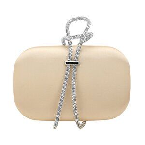 Tigerstars Bling Gold Satin Fabric Evening Clutch Bag